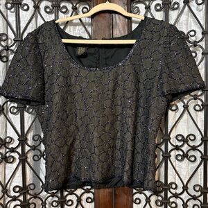 Vintage Grey/Sequin Women's Blouse